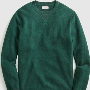 J.Crew Wallace and Barnes Boiled Merino Wool Sweatshirt Dark Forest Green Mens M
